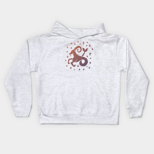 Capricorn 03 Kids Hoodie by Very Simple Graph